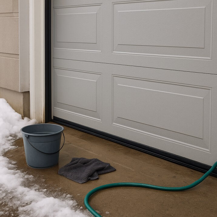washing winter salt from garage door bottom section in NYC